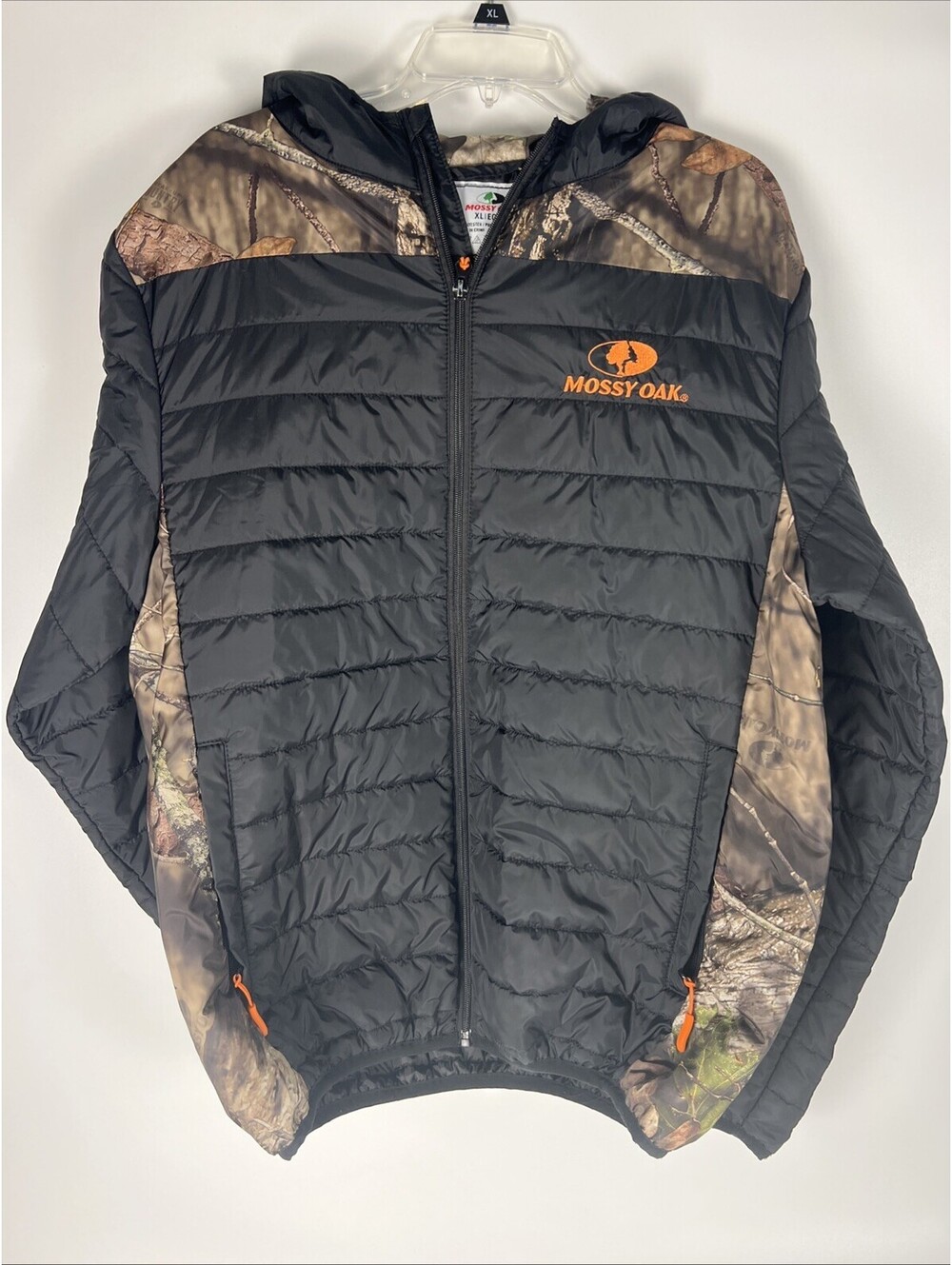 RealTree Jacket Black Puffer Jacket Mossy Oak Neon Camo Hunting Coat-Size XL